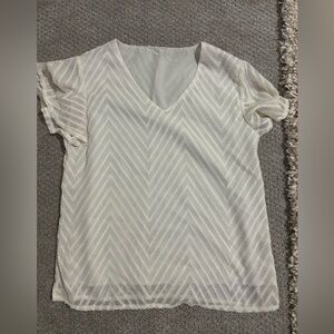 Elegant White Chevron Women's Top